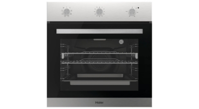 The stainless steel Haier 60cm Series 300 electric oven with dark see-through glass door sold in Australia by Appliances Online with free delivery