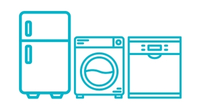 Graphic of fridge, washing machine and dishwasher