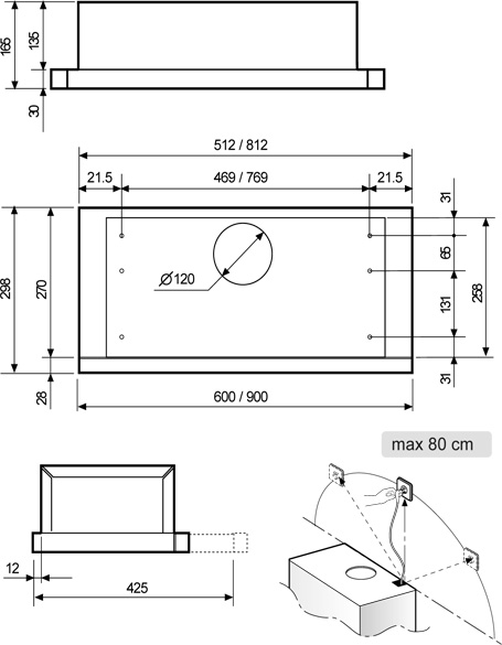 blanco 600mm rangehood