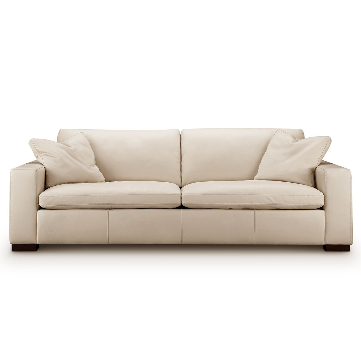 Kalona Genoa Three Seater Leather Sofa, Leather Couch Cream