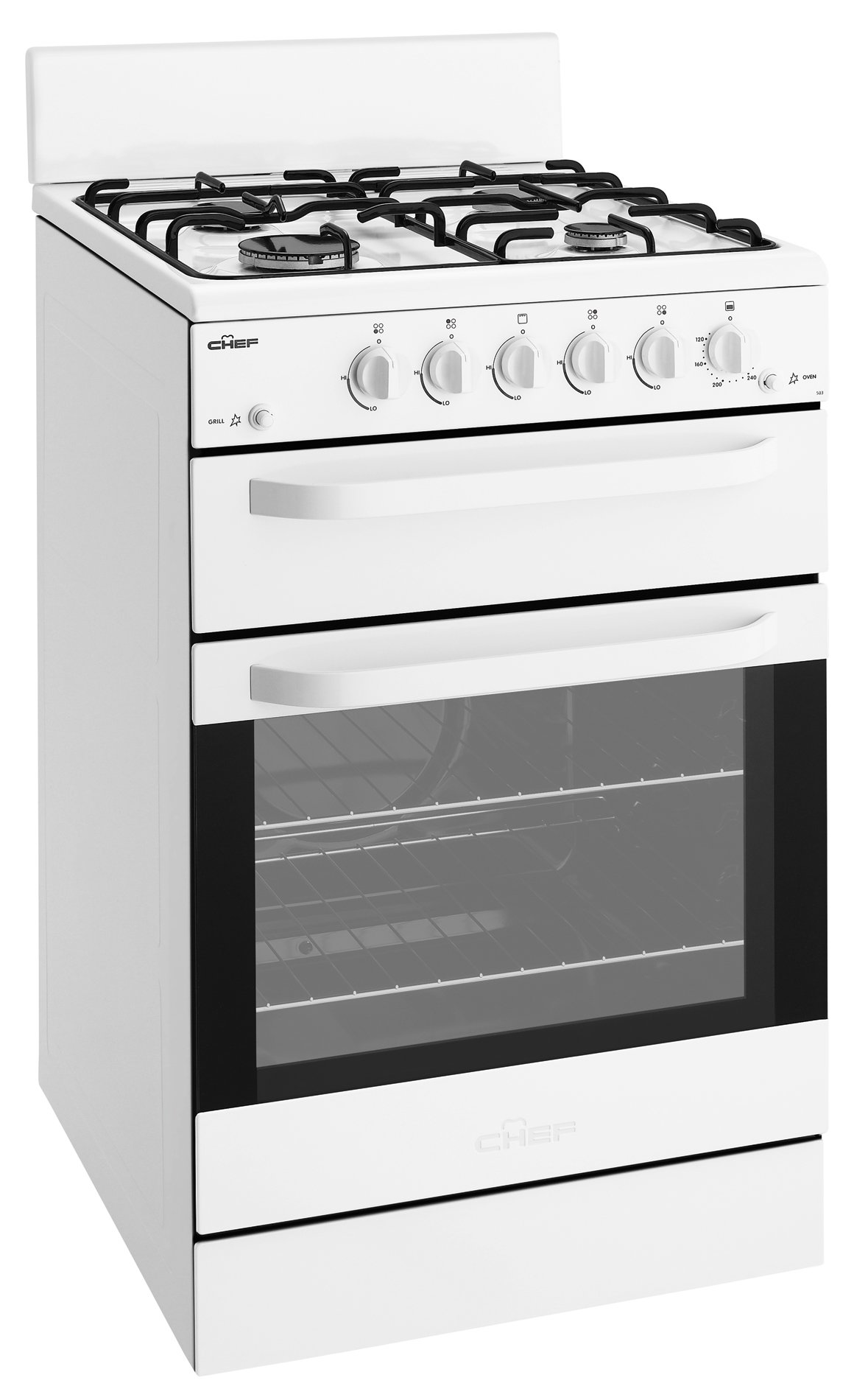 Chef CFG515WA 54cm Freestanding Natural Gas Oven Stove