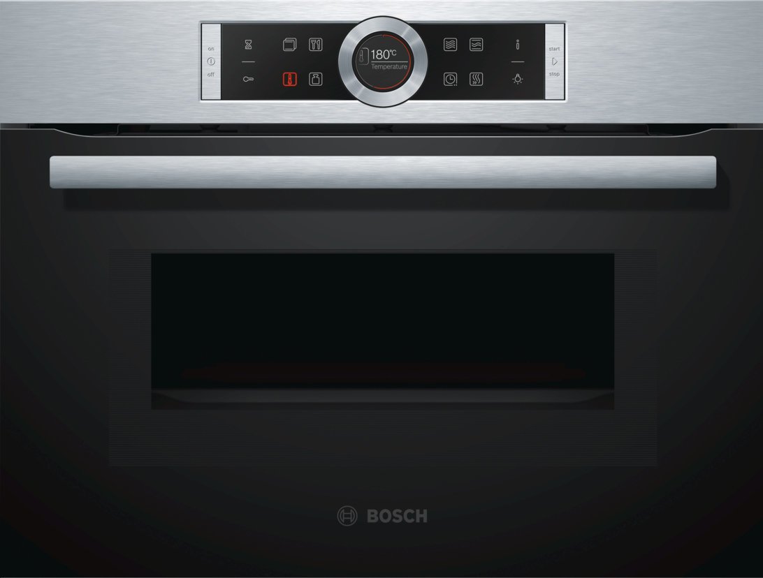 Bosch CMG633BS1B 45cm Serie 8 Compact Electric Wall Oven with Microwave | Appliances Online