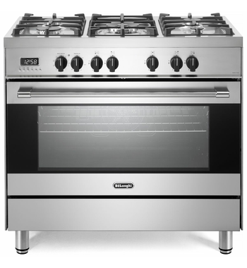 delonghi 900mm freestanding gas cooktop oven