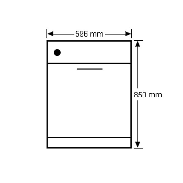 dishwasher dimensions in mm