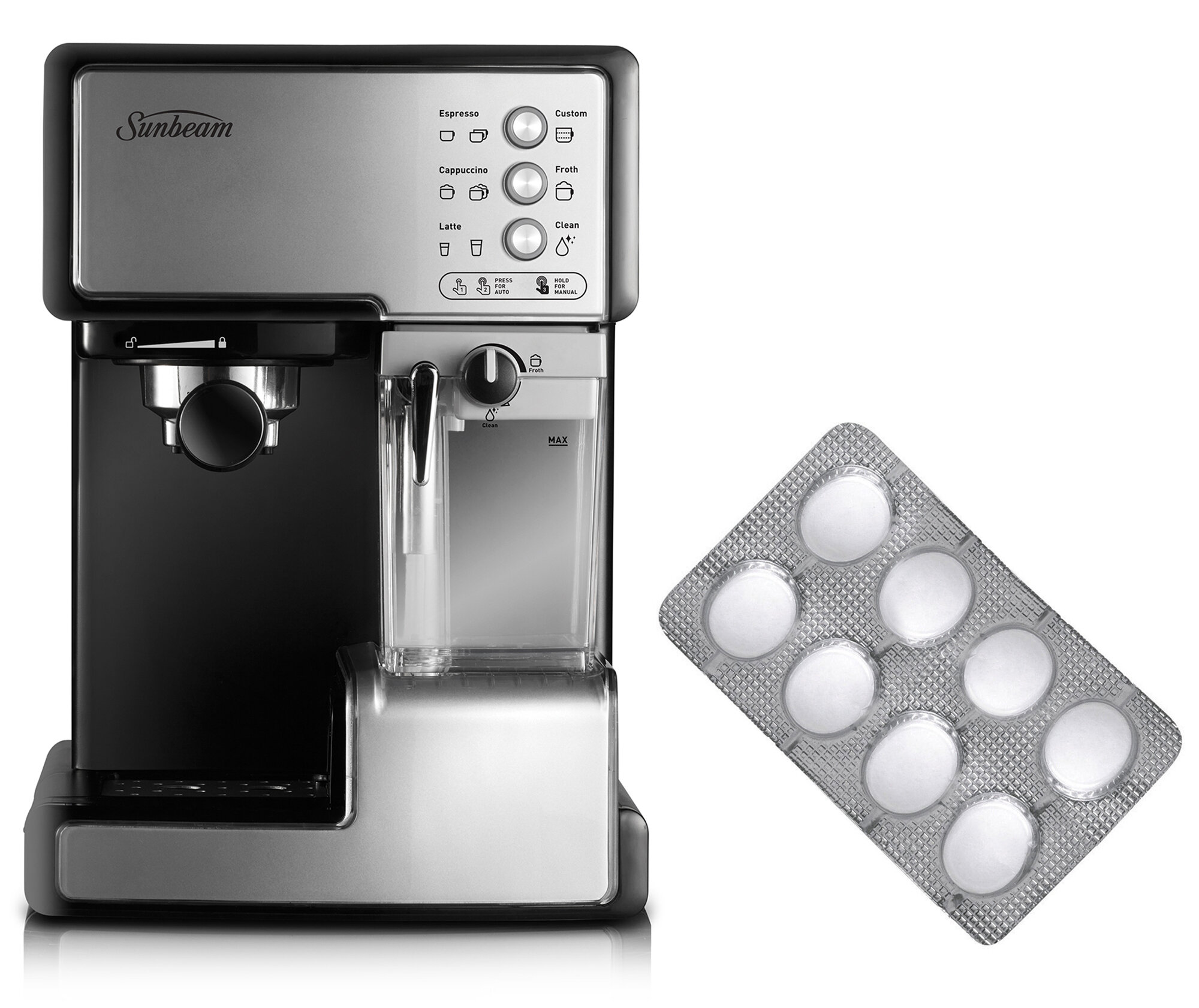 Sunbeam Machine Cleaning Tablets And Cafe Barista Coffee Machine Em0020em5000 Appliances Online