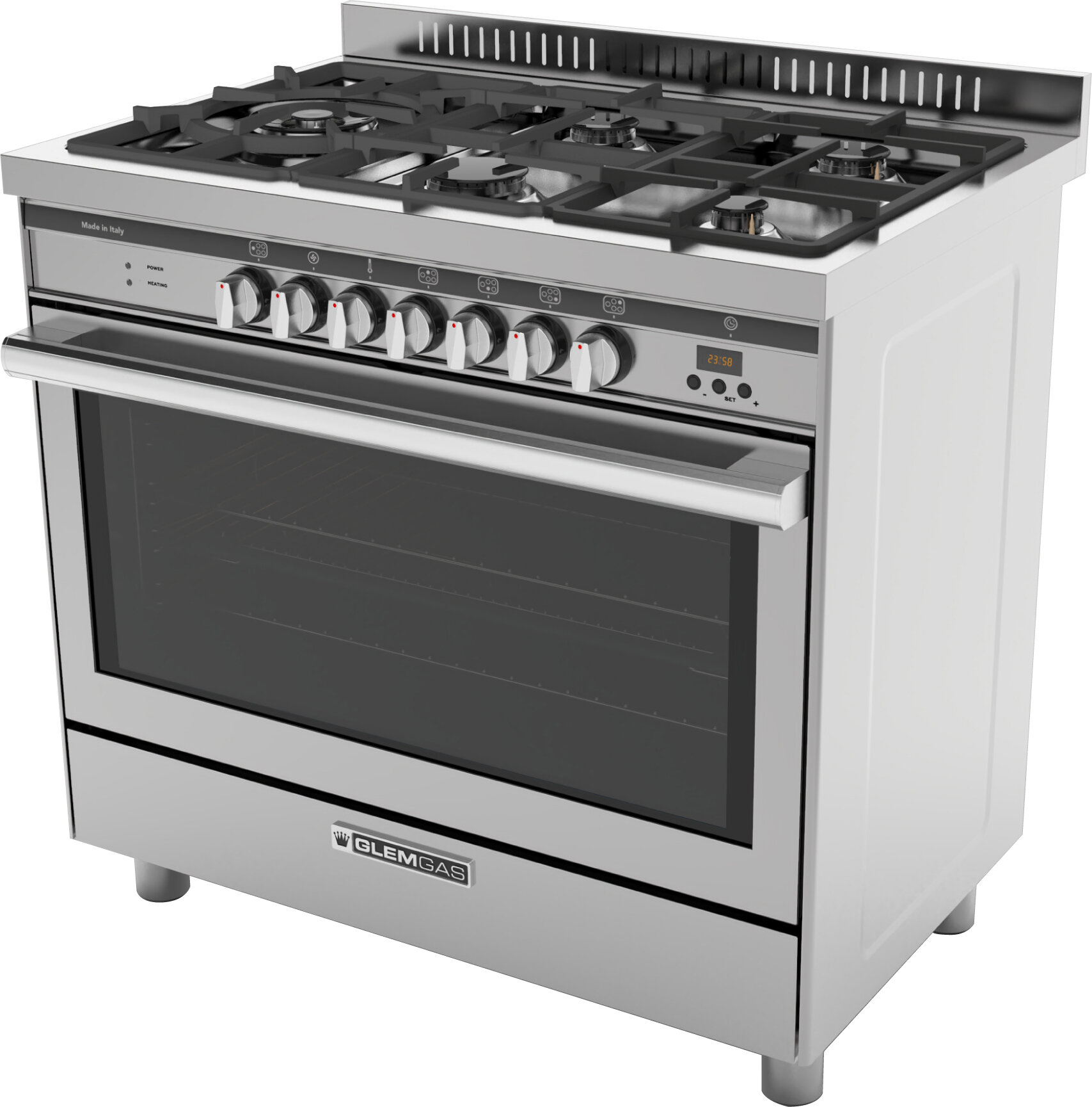 Glem 700mm Stainless Steel Freestanding Bi Energy Cooker With Doppio