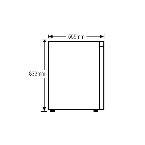 bar fridge width
