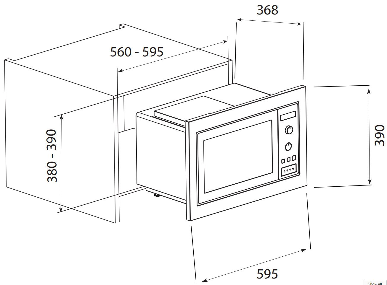 NEW ILVE IV602BIM 25L BuiltIn 800W Microwave Oven with Trim Kit