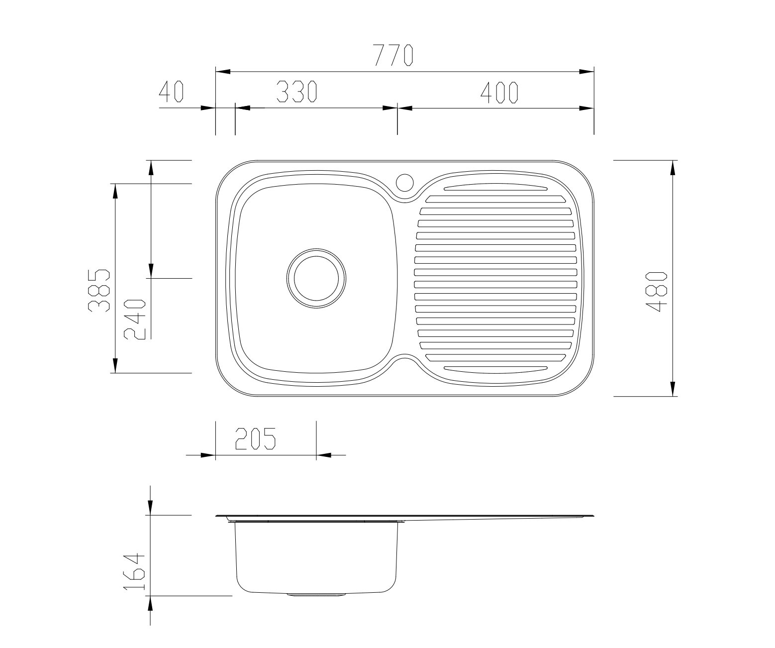 Details About New Oliveri Ll116 Lakeland Single Bowl Right Hand Drainer Sink