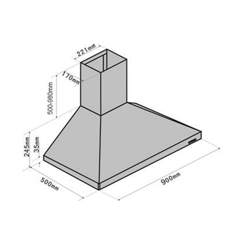 omega orc94xba 90cm canopy rangehood