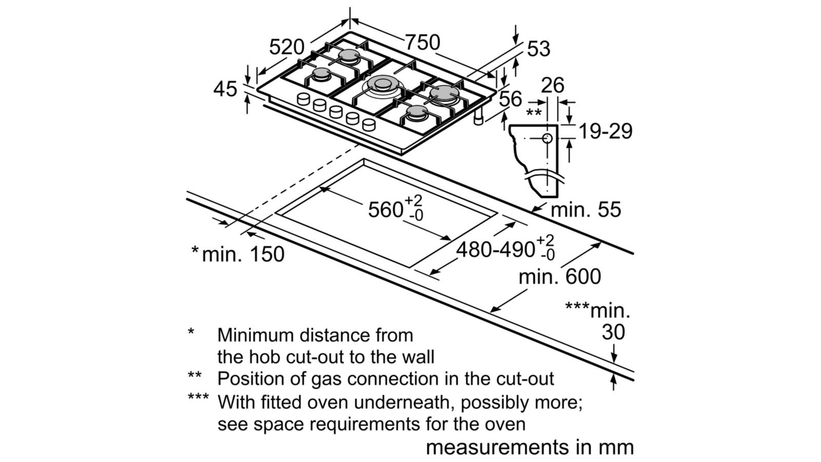 NEW Bosch PCR7A5B90A 75cm Serie 6 Natural Gas Cooktop eBay