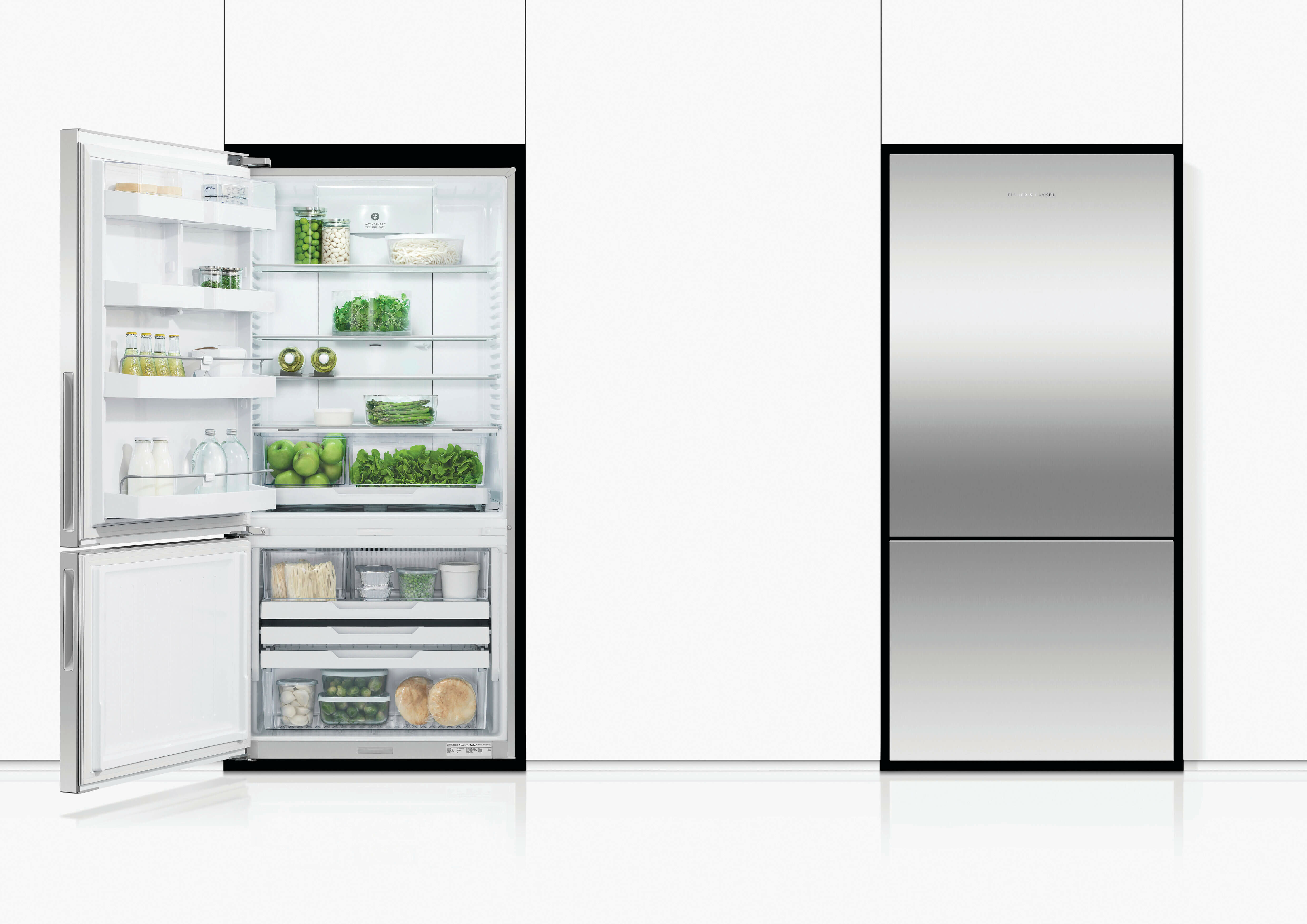 NEW Fisher & Paykel 519L ActiveSmart Bottom Mount Fridge RF522BLPX6