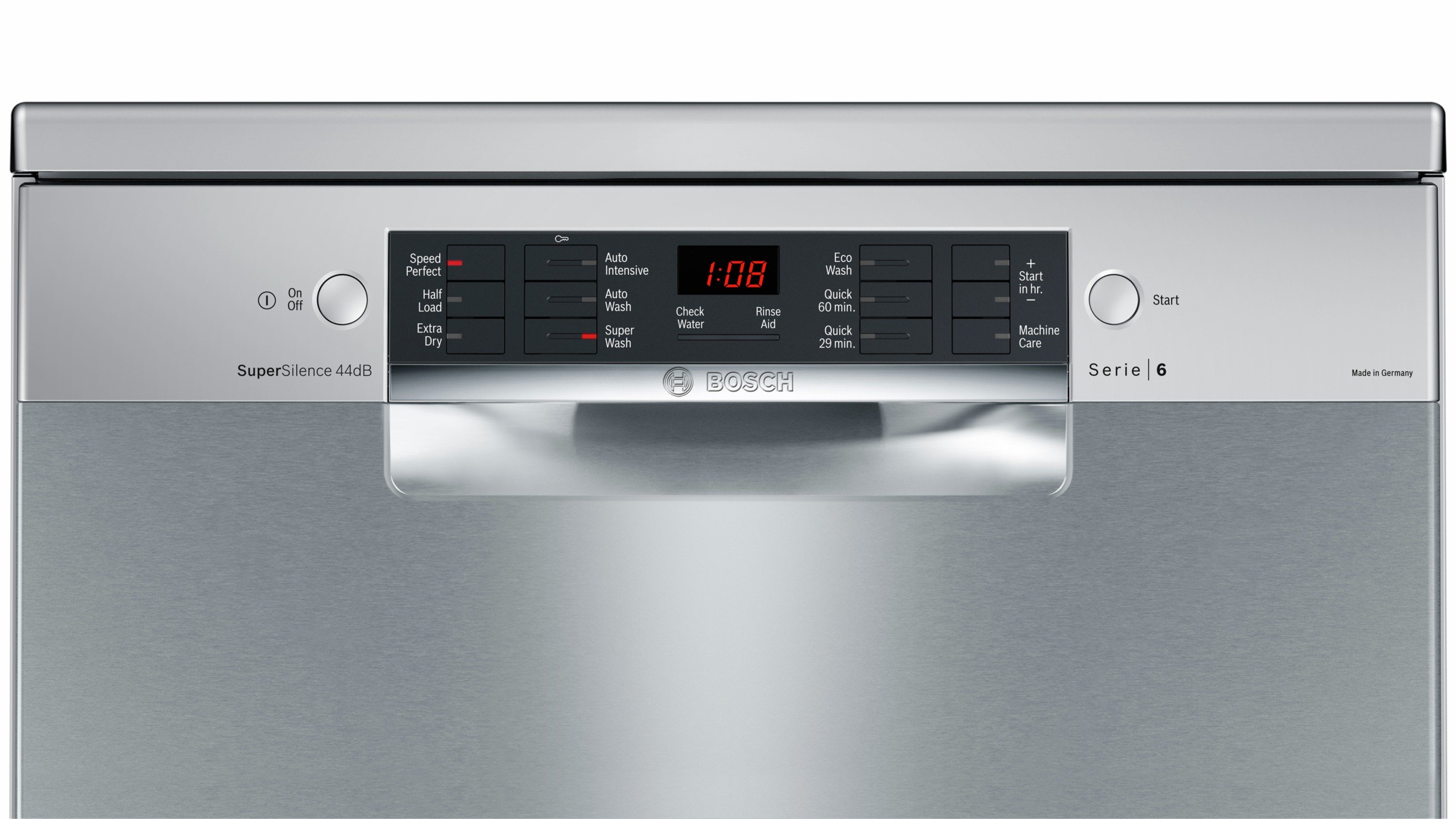 bosch sms66ji01a serie 6 stainless steel freestanding dishwasher