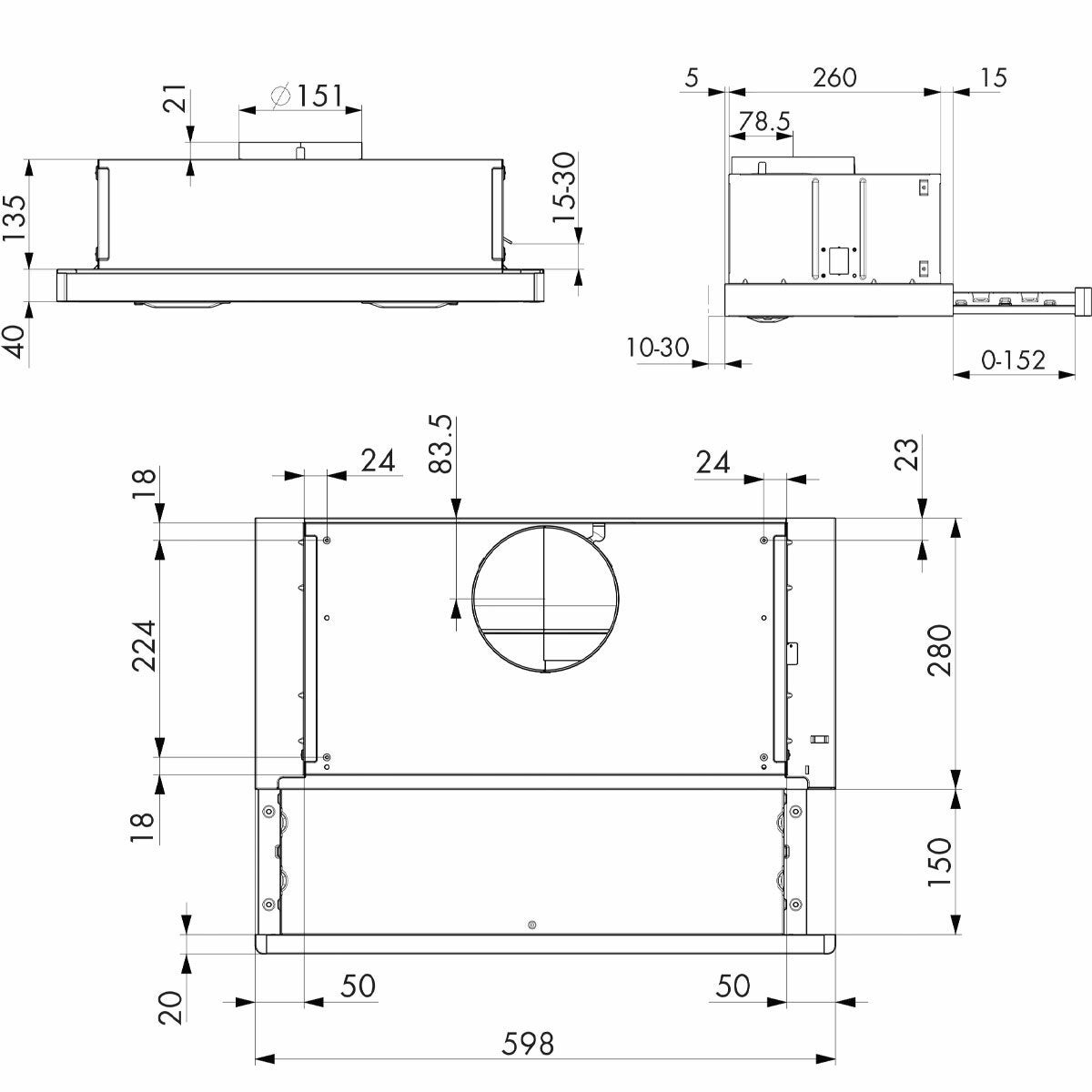 st george slide out rangehood