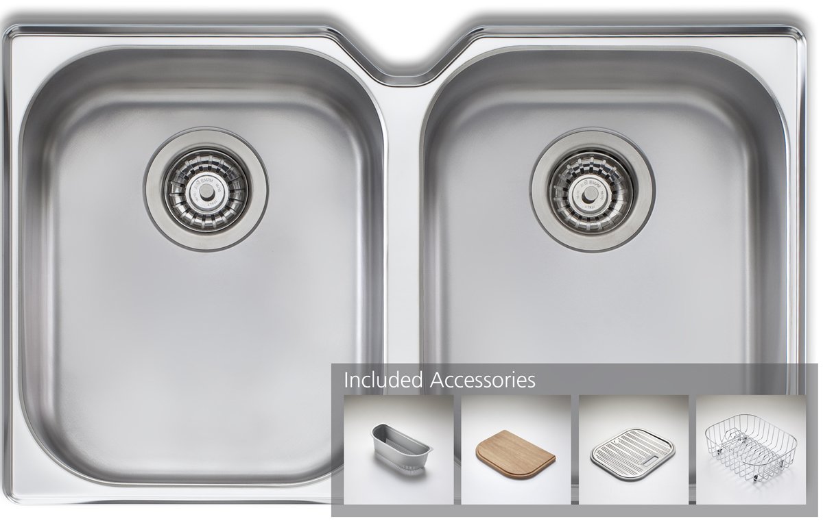 Oliveri Wa10upack Diaz Double Bowl Undermount Sink Pack