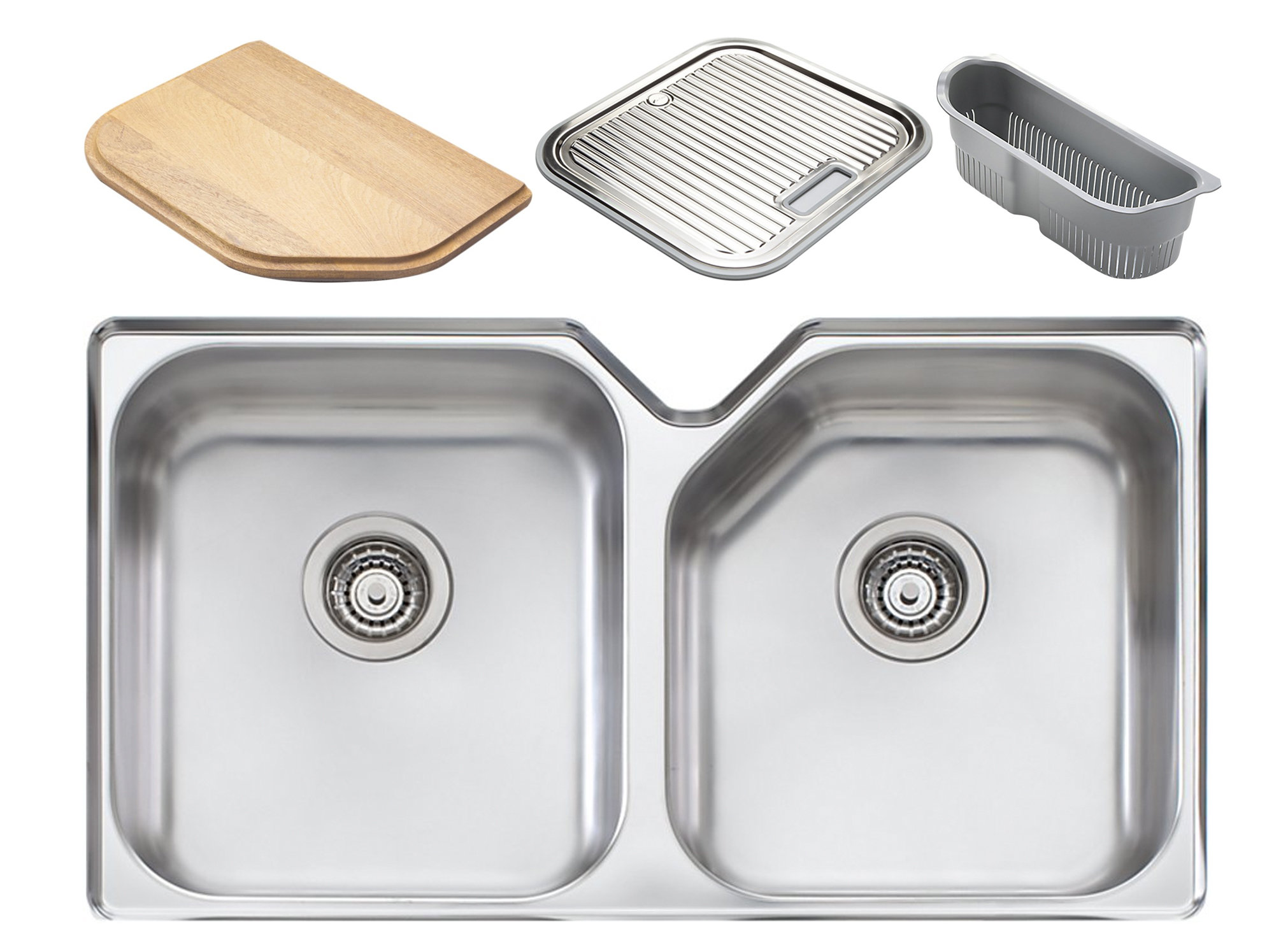 Oliveri Nu Petite Wa63upack Double Bowl Undermount Sink Pack