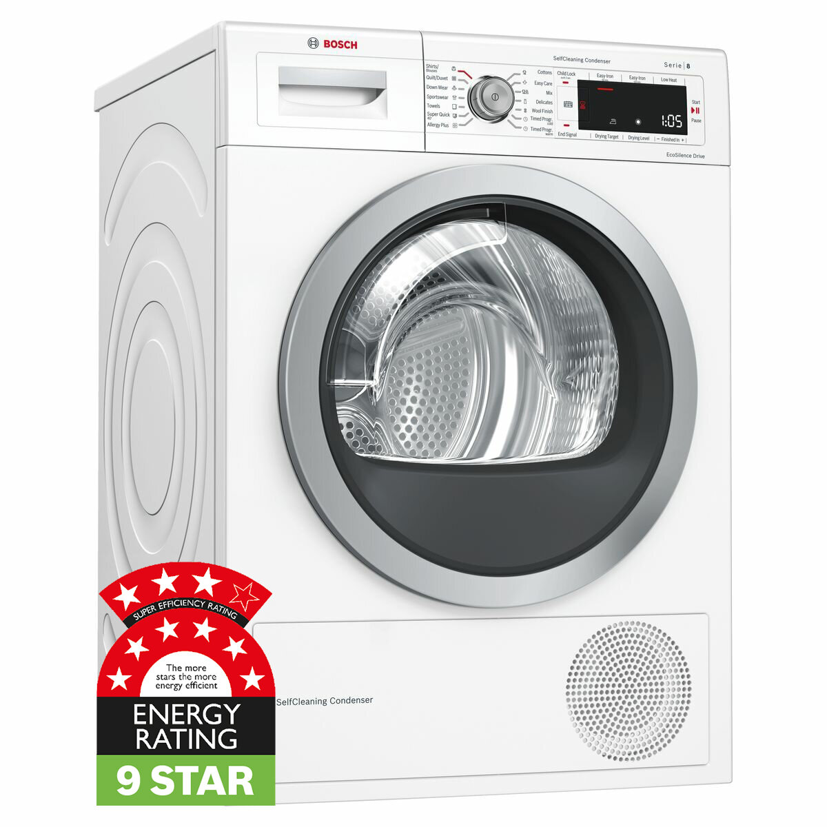 Bosch Serie 8 9kg Heat Pump Dryer Wtw87566au Appliances Online
