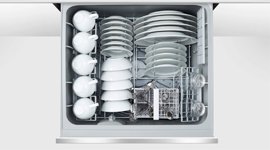 Fisher & Paykel DD60DCX9 DishDrawer Double Dishwasher with plates