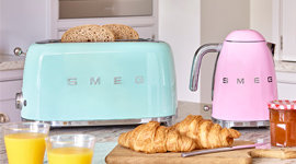 Smeg Retro Variable Temperature Kettle, Black #KLF04BLUS.