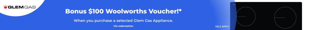 $100 Woolworths Supermarket eGift Card on selected Glem Gas