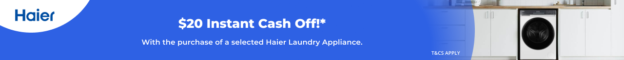 $20 Instant Cash off selected Haier Washing Machine