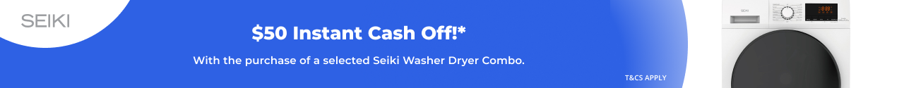 $50 Instant Cash Off on selected Seiki Washer Dryer Combo
