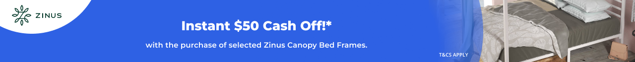 $50 Instant Cash Off selected Zinus Canopy Bed Frames
