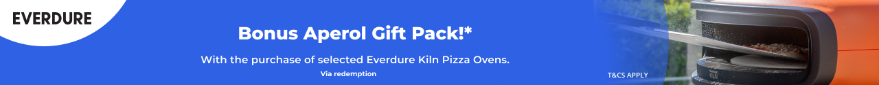 Bonus Aperol Gift Pack with selected Everdure Kiln Pizza Ovens