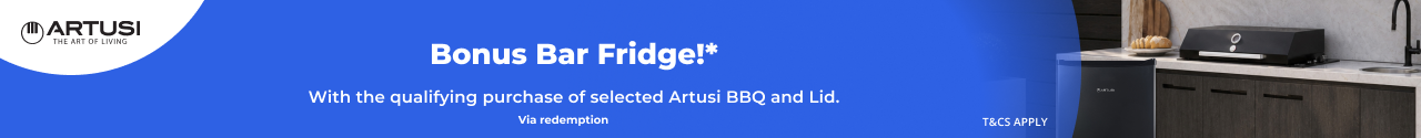 Bonus Bar Fridge with selected Artusi BBQs