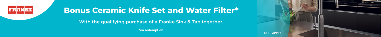 Bonus Ceramic Knife Set and Water Filter with Franke Sinks and Taps