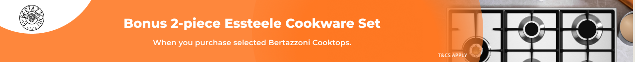 Bonus Cookware set with selected Bertazzoni Cooktops