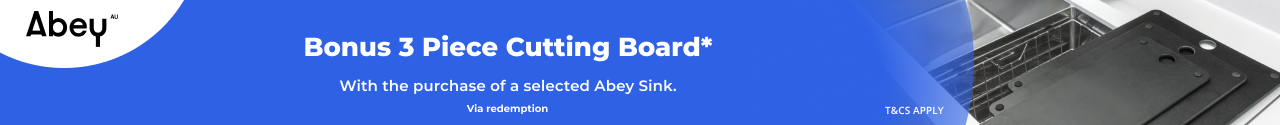 Bonus Cutting Board Set with selected Abey Piazza Kitchen Sinks