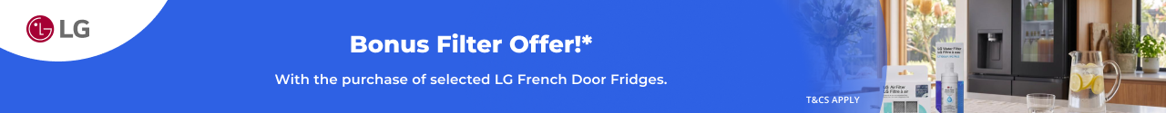 Bonus Filter Offer on selected LG Fridges
