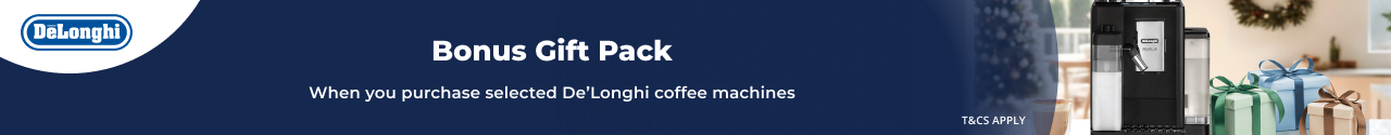 Bonus Gift Pack with selected De'Longhi Coffee Machines