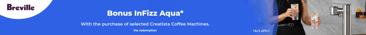 Bonus InFizz Aqua with selected Breville Creatista Coffee Machines