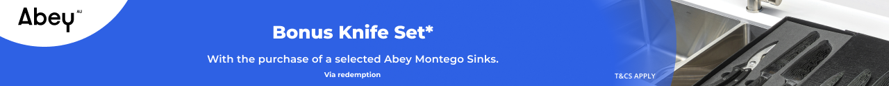 Bonus Knife Set with selected Abey Montego Kitchen Sinks