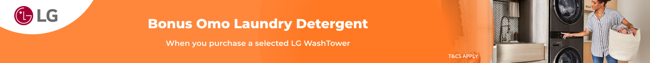 Bonus OMO Laundry Liquid with Selected LG WashTower