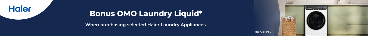 Bonus OMO Laundry Liquid with selected Haier Laundry Appliances