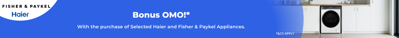Bonus OMO with selected Fisher & Paykel and Haier Laundry Appliances