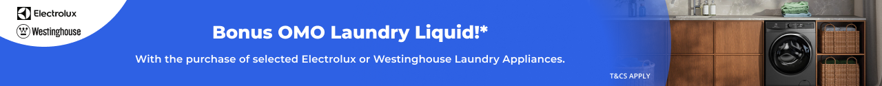 Bonus Omo with selected Electrolux & Westinghouse Laundry Appliances