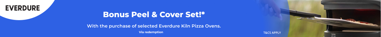 Bonus Peel & Cover Set with selected Everdure Kiln Pizza Ovens