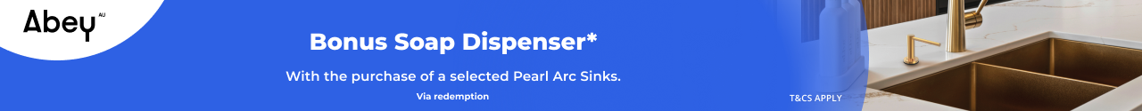 Bonus Soap Dispenser with selected Abey Pearl Arc Sinks