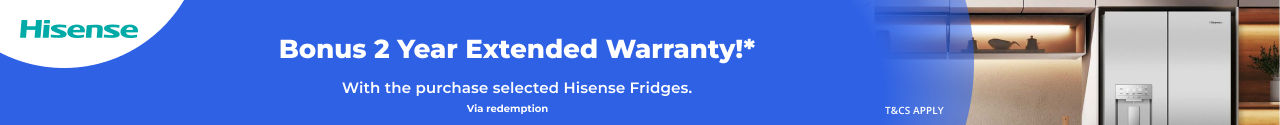 Bonus Warranty with selected Hisense Fridges