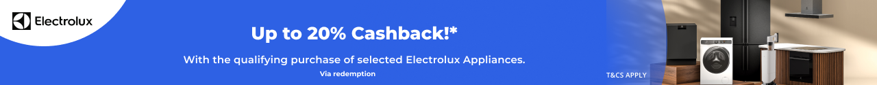 Bundle & Receive Up to 20% Cashback with selected Electrolux Appliances