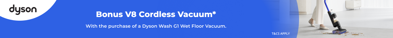 Complimentary V8 Vacuum with Dyson Wash G1