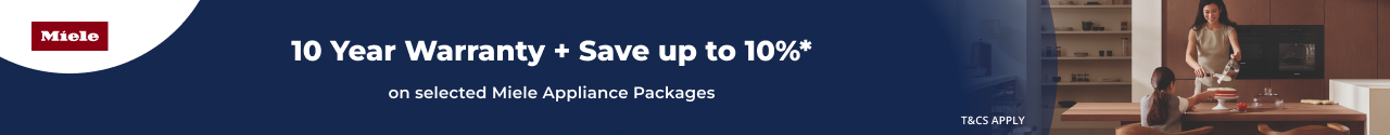Enjoy 10 Year Warranty with selected Miele PLUS Save up to 10% on bundled Appliances