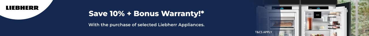 Save 10% + Additional 2-years Warranty on selected Liebherr Refrigeration
