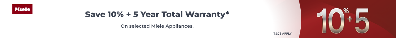 Save 10% Plus total 5 Year Warranty with Miele