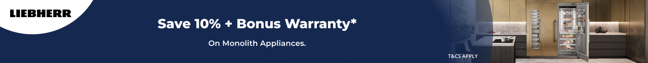 Save 10% + Total 7 year Warranty on selected Liebherr Monolith Appliances