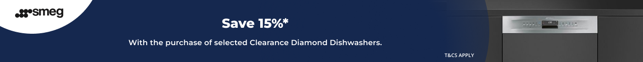 Save 15% on selected Smeg Clearance Dishwashers